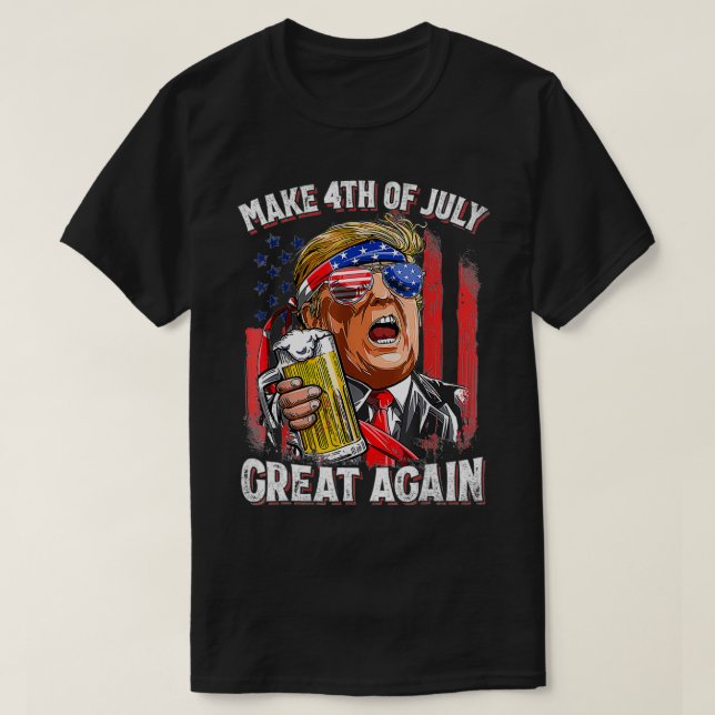 T-shirt Rendre 4 juillet grand Trump Drapeau américain B (Design devant)