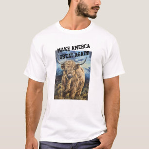 T-shirt Rendre l'Amérique grand taureau Highland