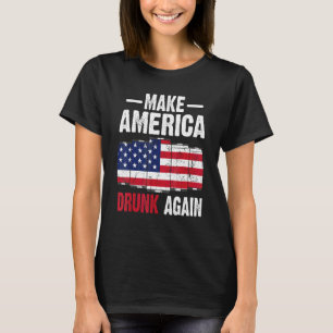 T-shirt Rendre l'Amérique ivre à nouveau Bière drapeau amé