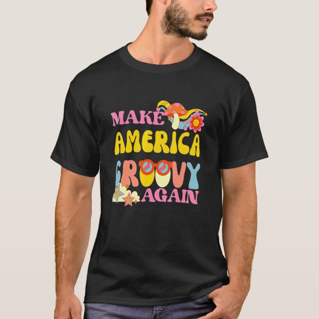 T-shirt Rendre l'Amérique Super les années 70 Rétro Fleur  (Devant)