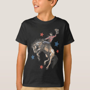 T-shirt Rendre L'Amérique Western Cowboy Rétro 4 Juil