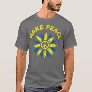 T-shirt Rendre Le Drapeau Ukrainien De Tournesol De Paix P