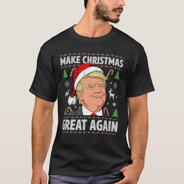 T-shirt Rendre Noël super à nouveau drôle Trump laide Chri (Devant)