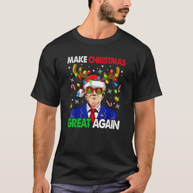 T-shirt Rendre Noël super à nouveau drôle Trump laide Chri (Devant)