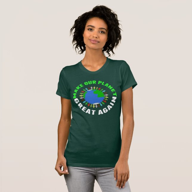 T-shirt Rendre notre planète grande (Devant entier)
