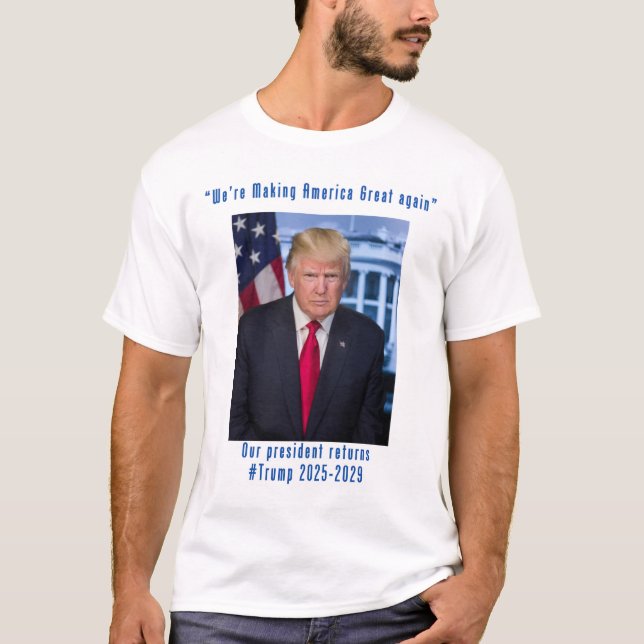 T-shirt Rendre sa grandeur à l'Amérique avec Trump 2025 (Devant)