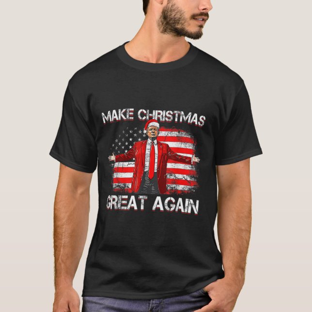 T-shirt Rendre sa grandeur Père Noël amusant Trump Xmas Pa (Devant)