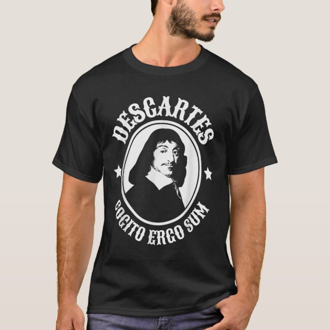 T-shirt Rene Descartes Cogito Ergo Sum Citation (Devant)