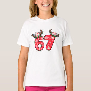 T-shirt Renne 6 7 Chapeau de Père Noël Noël 
