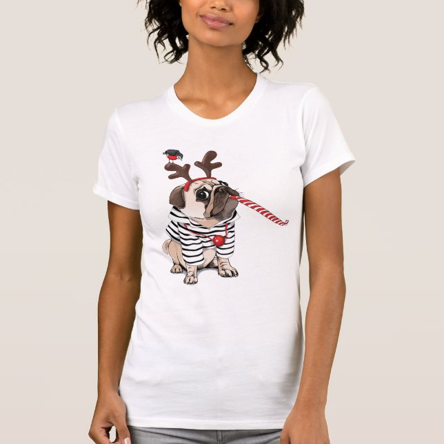 T-shirt Renne de carlin du Joyeux Noël | (Devant)