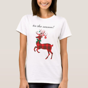 T-shirt Renne de plaid de vacances, tis la saison !