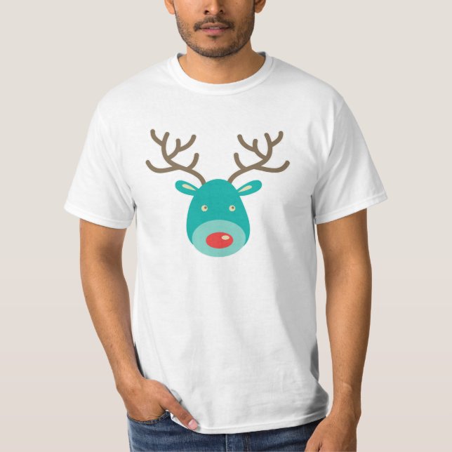 T-shirt Renne de Rudolf d'illustration de bande dessinée (Devant)