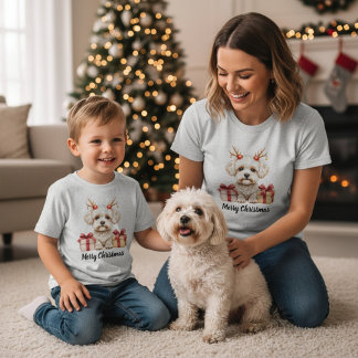 T-shirt Renne duveteux - chien Bichon Frise