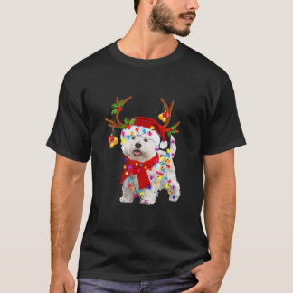 T-shirt Rennes de Chien de Bichon Frise Père Noël Noël drô