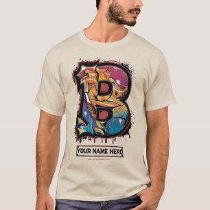 T-shirt Rep Votre Nom : Lettre Graffiti Personnalisable "B