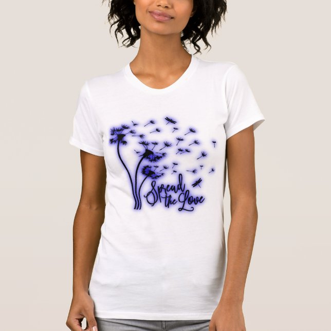 T-shirt Répandre Les Dandelions Amoureux et les libellules (Devant)