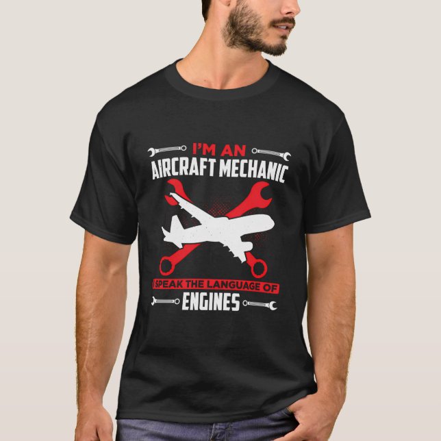 T-shirt Réparation d'aéronefs - Mécanique Technicien aéron (Devant)