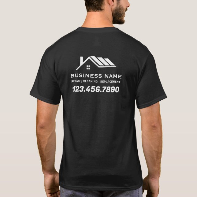 T-shirt Réparation de maison professionnelle Logo de toit  (Dos)