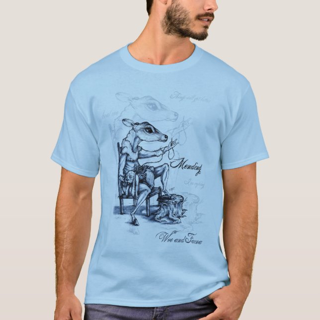T-shirt Réparation - pièce en t bleue froide (Devant)