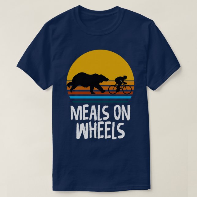 T-shirt Repas Sur Roues Drôle Cyclisme (Design devant)