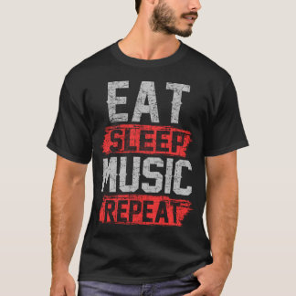 T-shirt répéter la musique de sommeil