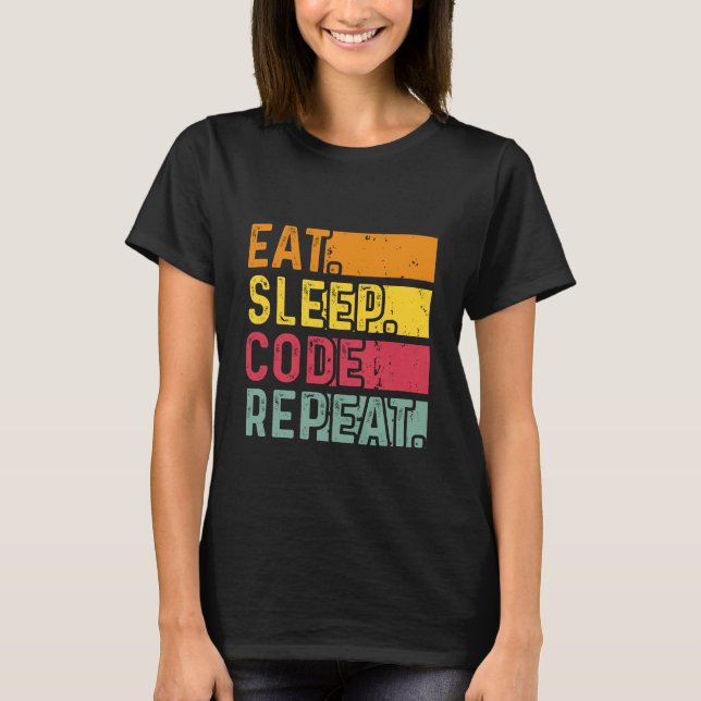T-shirt Répéter le code du sommeil (Devant)