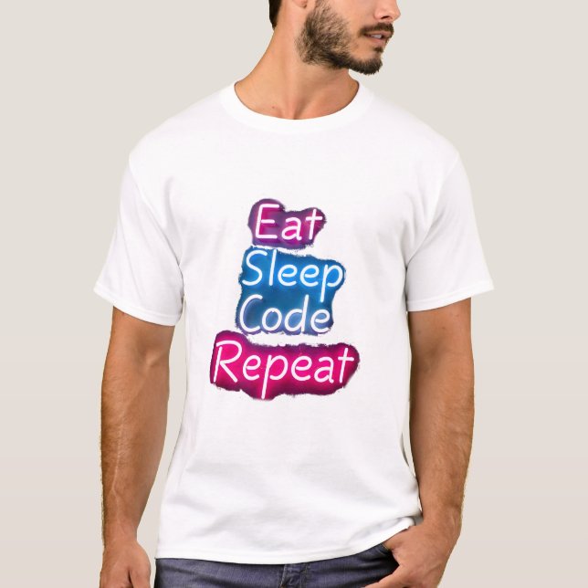 T-shirt Répéter le code du sommeil (Devant)