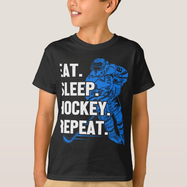 T-shirt Répéter le hockey sur sommeil (Devant)