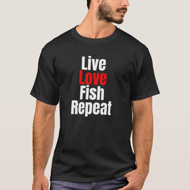 T-shirt Répéter le poisson d'amour vivant (Devant)