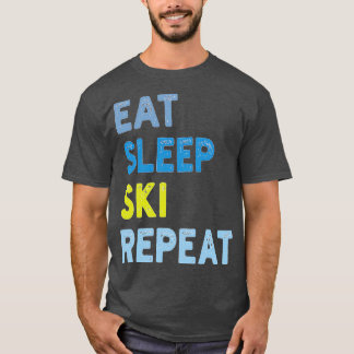 T-shirt Répéter le ski du sommeil