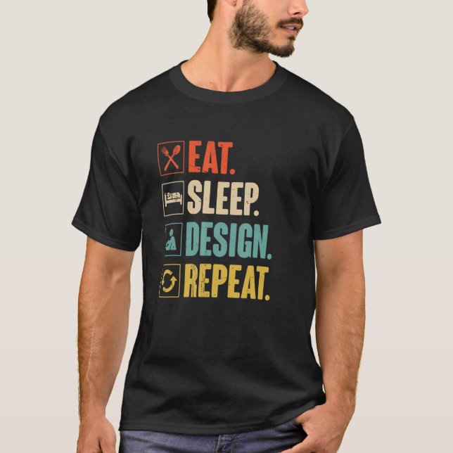 T-shirt Répéter le sommeil du repas (Devant)