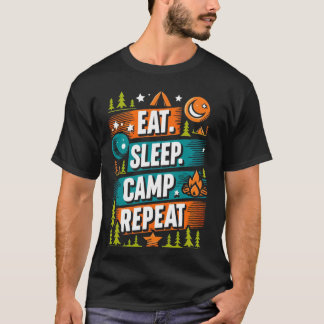 T-Shirt Répétez Le Camp De Sommeil - Amateur De Pl
