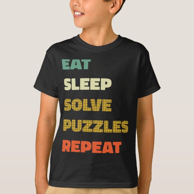 T-shirt Répétez les puzzles de résolution du sommeil - Puz (Devant)