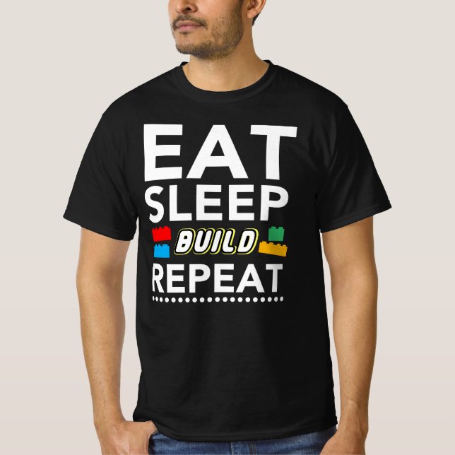 T-shirt Répétition de la construction de veille - Blocs de (Devant)
