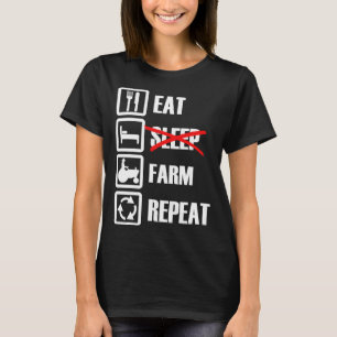 T-shirt Répétition de la ferme du sommeil de l'alimentatio