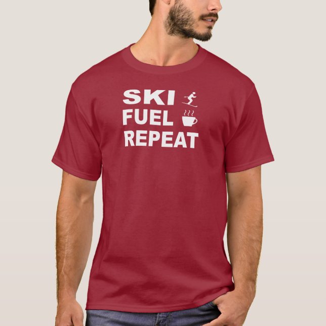 T-shirt Répétition du carburant de ski (Devant)