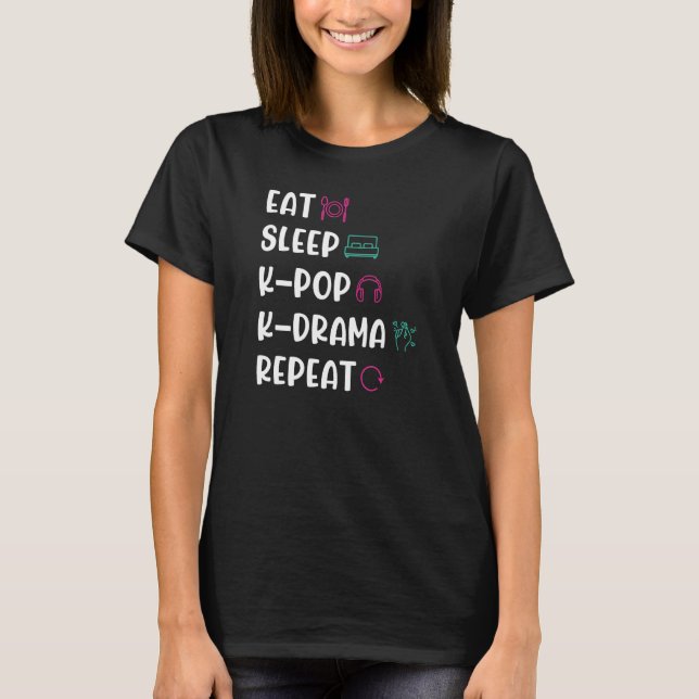 T-shirt Répétition K-Pop K-Drama pour le sommeil (Devant)