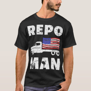 T-shirt Repo Man Patriotic Flag and Flatbed
