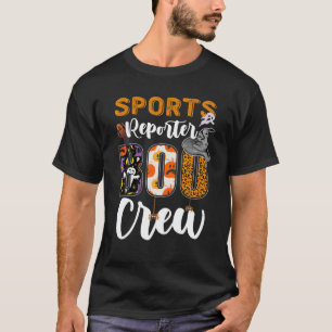 T-shirt Reporter sportif Boo Crew Ghost Funny Halloween Ma
