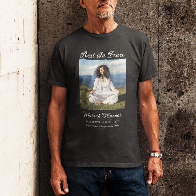 T-shirt Repos En Paix Élégante Photo Mémorial (Créateur téléchargé)