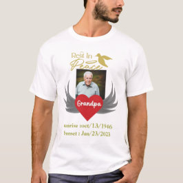 T-shirt Repose en paix, funérailles photo personnalisée, m