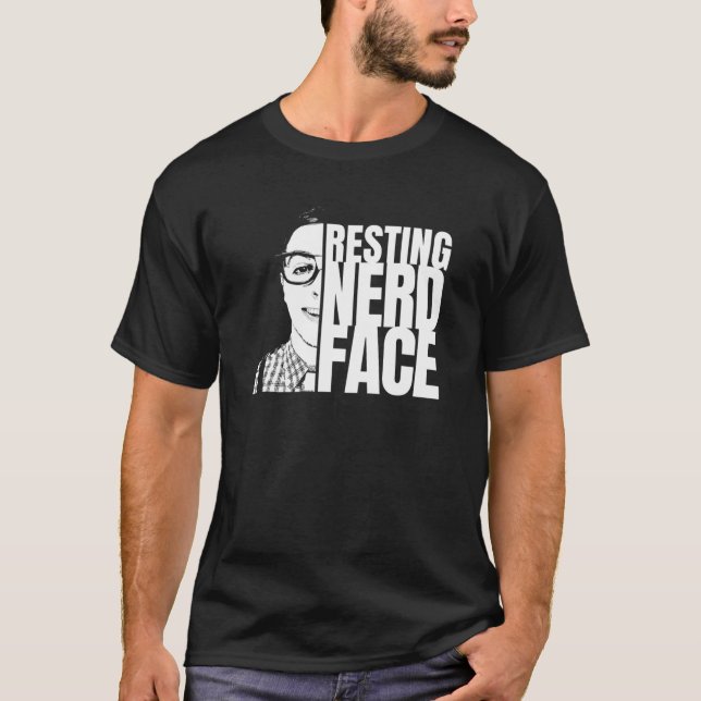 T-shirt Repose Nerd Visage amusant (Devant)