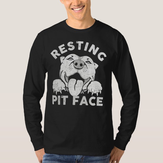 T-shirt Repose Pit Face Drôle Pitbull Devis chien pour ani (Devant)