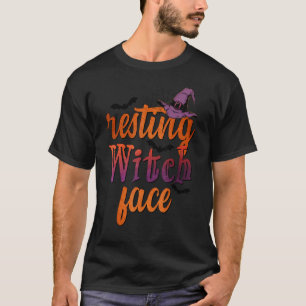 T-shirt Repose Sorcière visage Sorcière et chauves-souris 