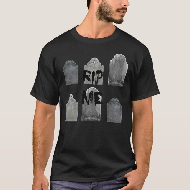 T-shirt Reposez-Moi Six Graves Design Tête En Pierre Avec  (Devant)