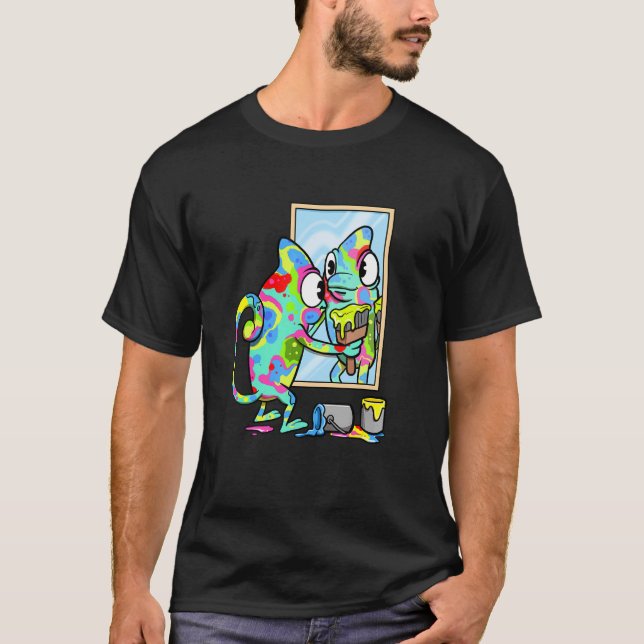 T-shirt Reptiles Panther Chameleon Couleur Changer Animal  (Devant)