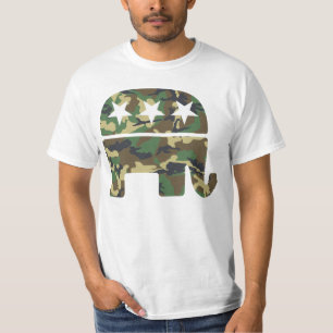 T-shirt républicain d'éléphant de camouflage