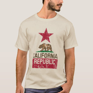 T-shirt RÉPUBLIQUE DE CALIFORNIE Drapeau de l'État Grunge 