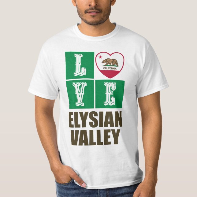T-shirt République de Californie Drapeau Love Elysian Vall (Devant)