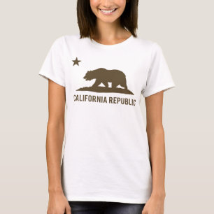 T-shirt République de la Californie - de base - brun